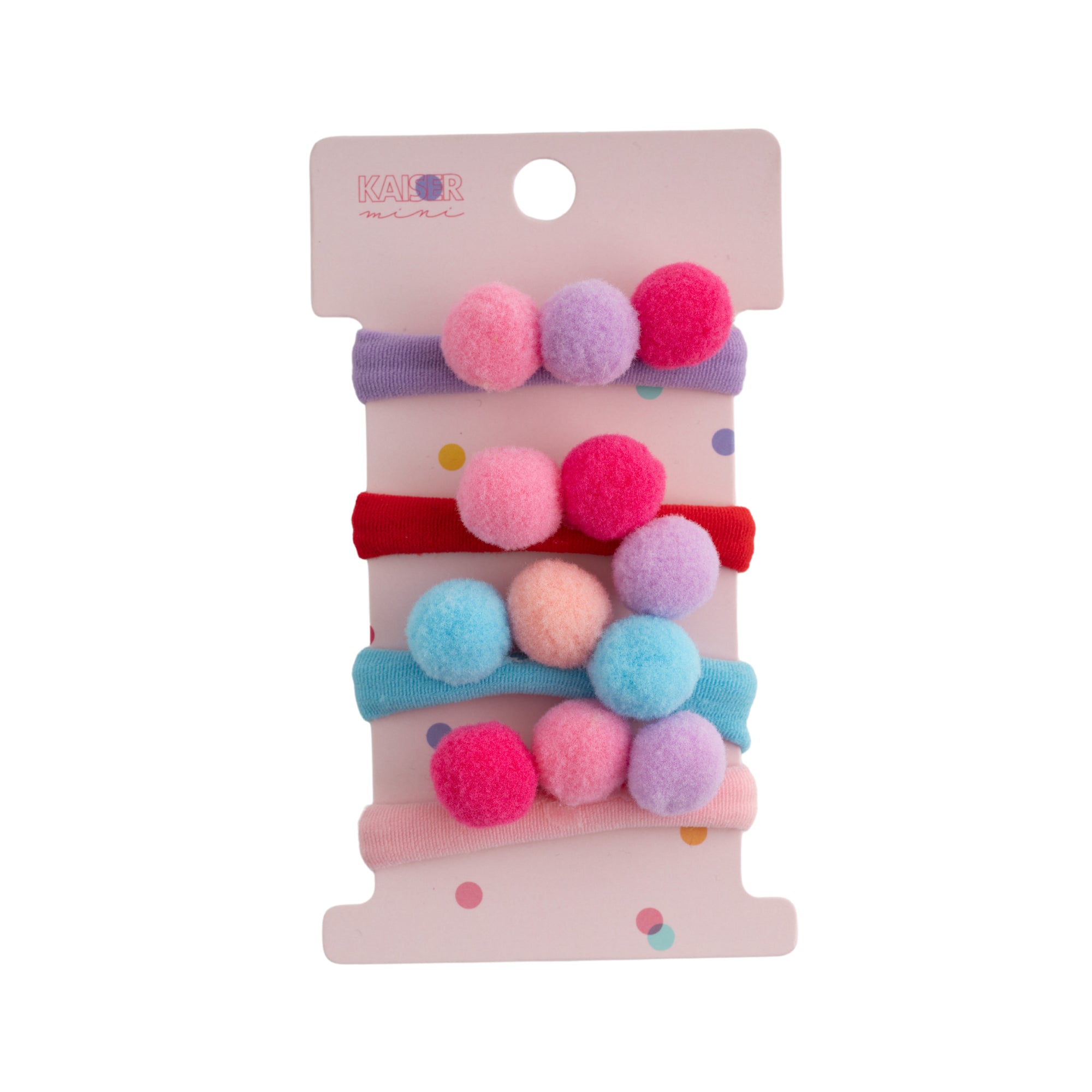 Kids 4pk Pom Pom Hair Tie Set - MULTI